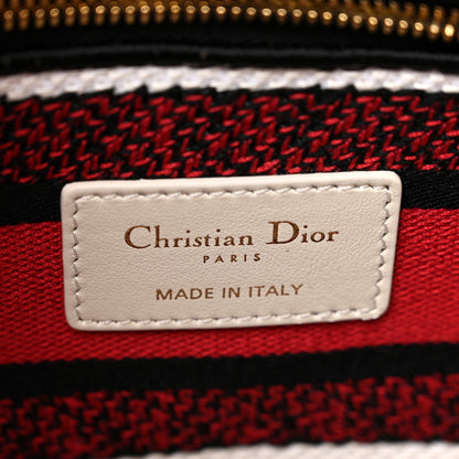 Christian Dior Canvas Le Coeur En Fleurs Embroidered Medium Lady D-Lite White Multicolor 6 of 12