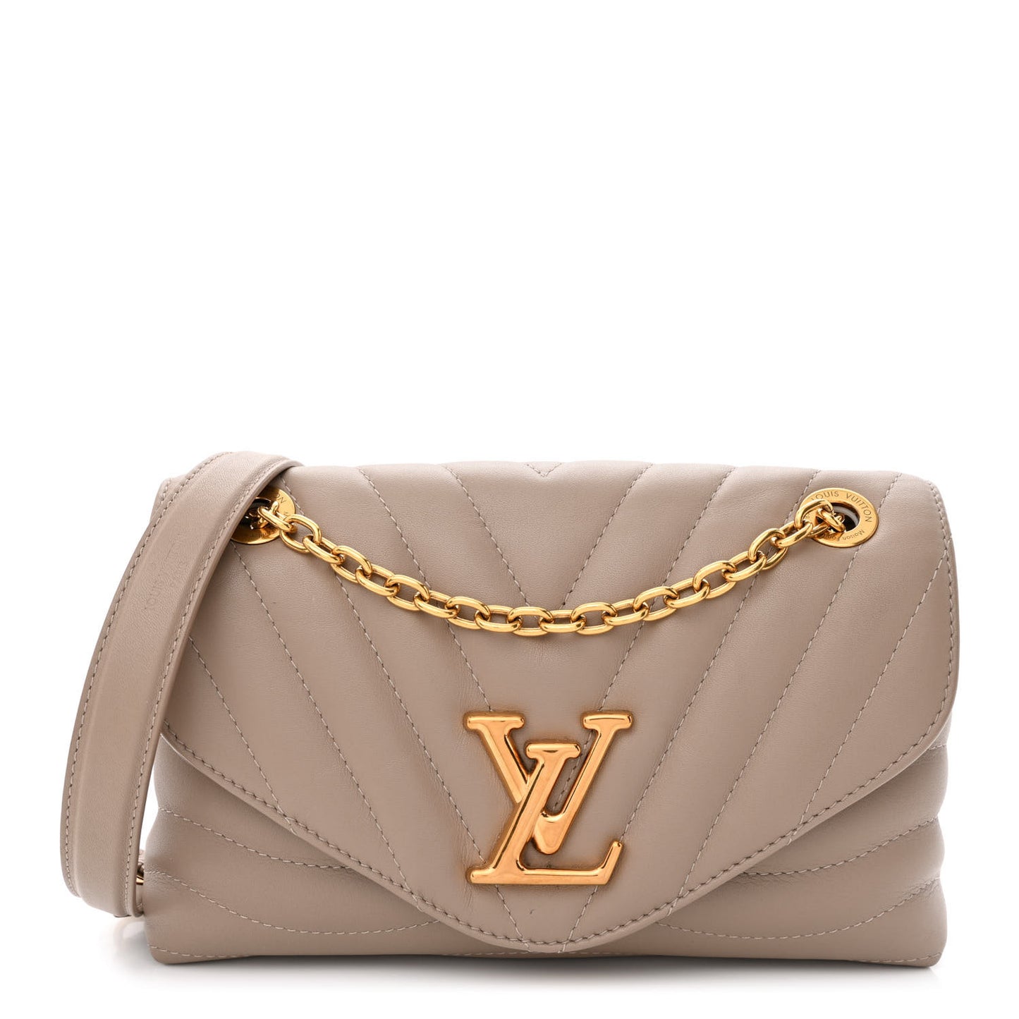 Calfskin LV New Wave Chain Bag Taupe