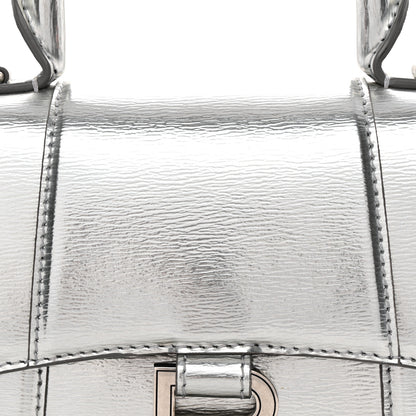 Balenciaga Metallic Textured Calfskin Hourglass Top Handle Bag XS Silver 9 of 14