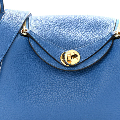 Hermes Taurillon Clemence Mini Lindy 20 Bleu Zellige 6 of 8