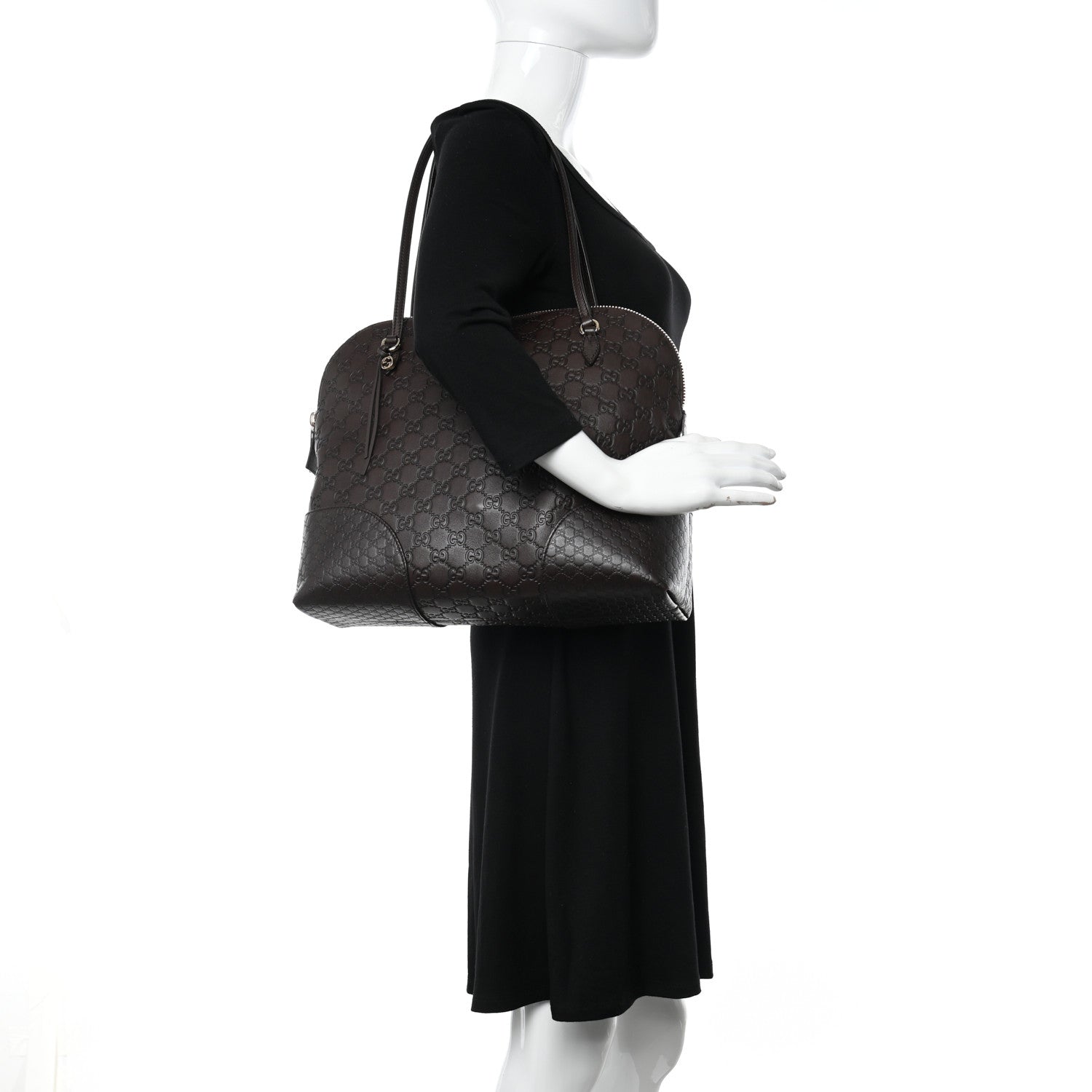 Gucci Guccissima Medium Bree Shoulder Bag Chocolate 2 of 10
