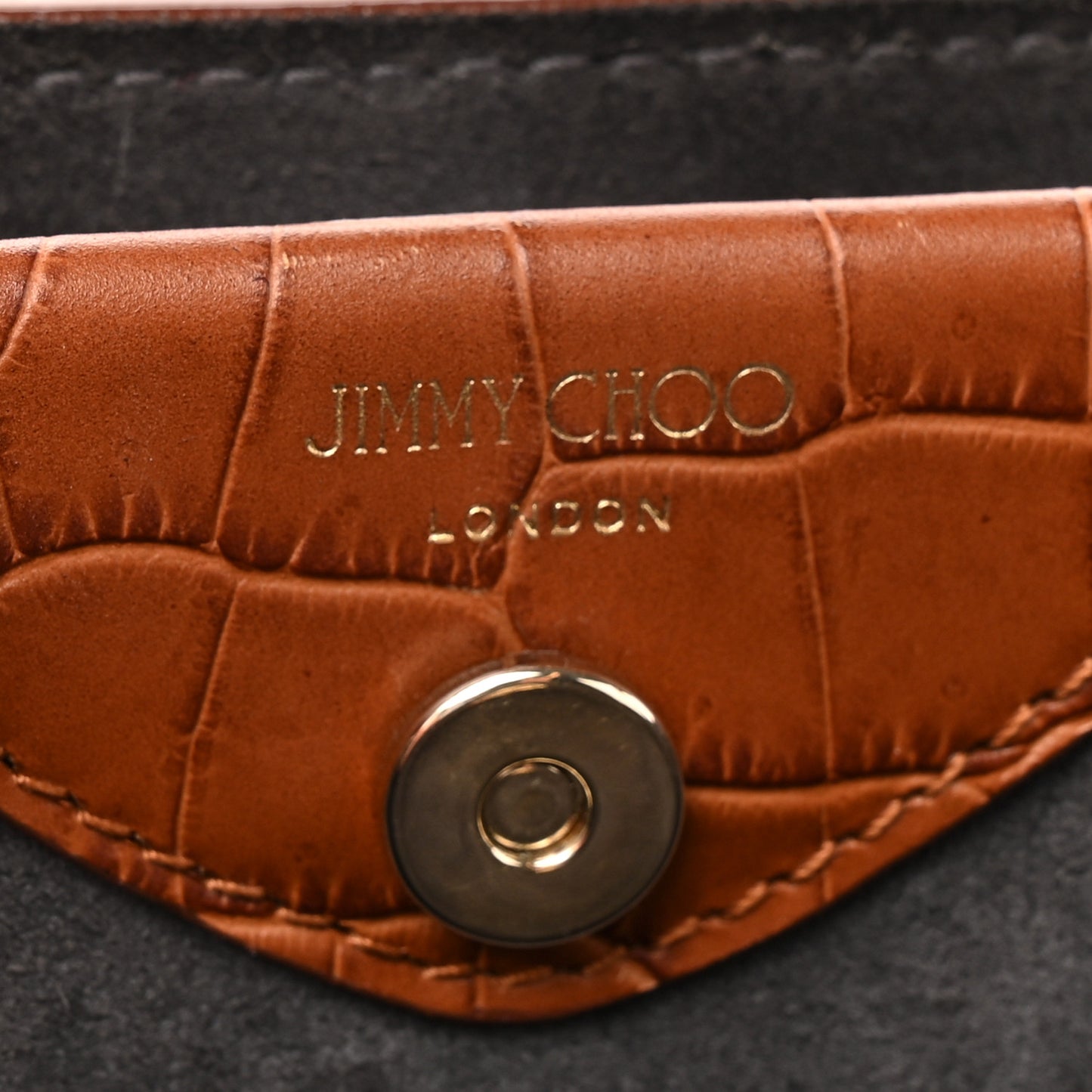 Calfskin Crocodile Embossed Mini Varenne Top Handle Dark
