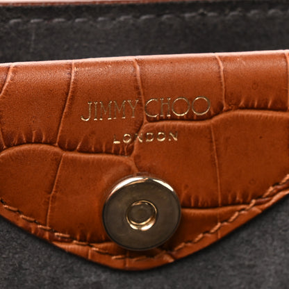 Jimmy Choo Calfskin Crocodile Embossed Mini Varenne Top Handle Dark 7 of 11
