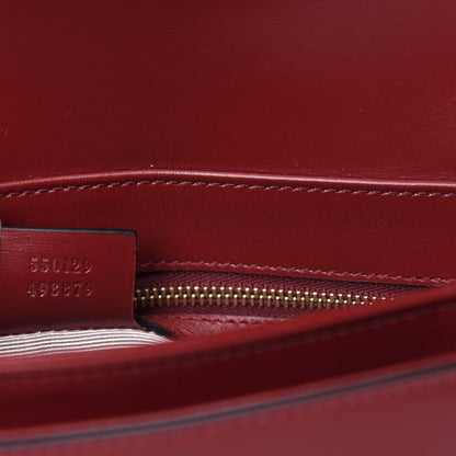 Gucci Vitello Palmellato Lux Bi-Color Small Arli Flap Shoulder Bag New Cherry Red Black 9 of 10