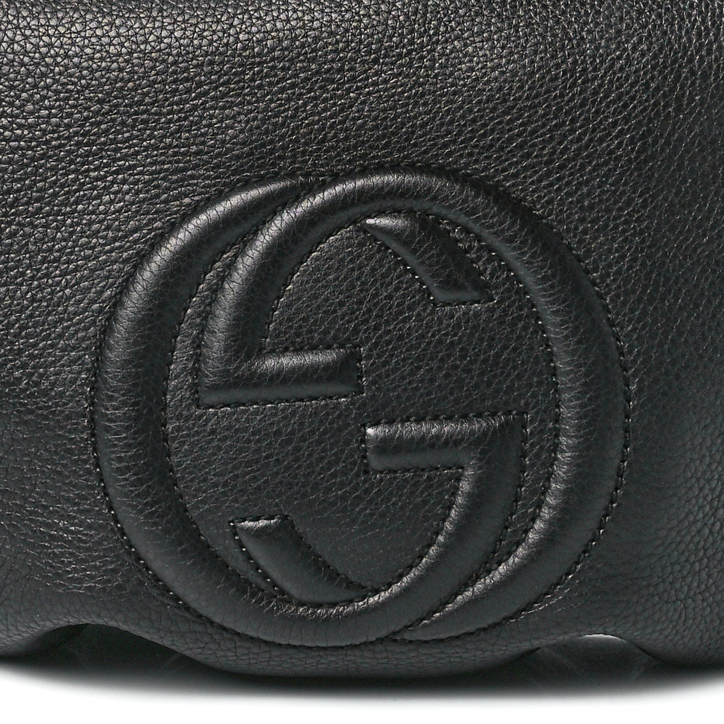 Pebbled Calfskin Small Soho Hobo Black