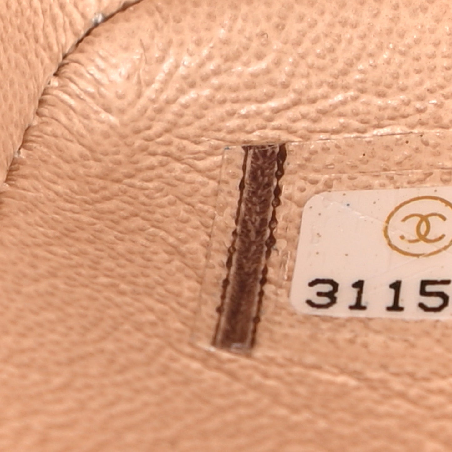 Iridescent Calfskin Quilted Mini Rectangular Flap Beige