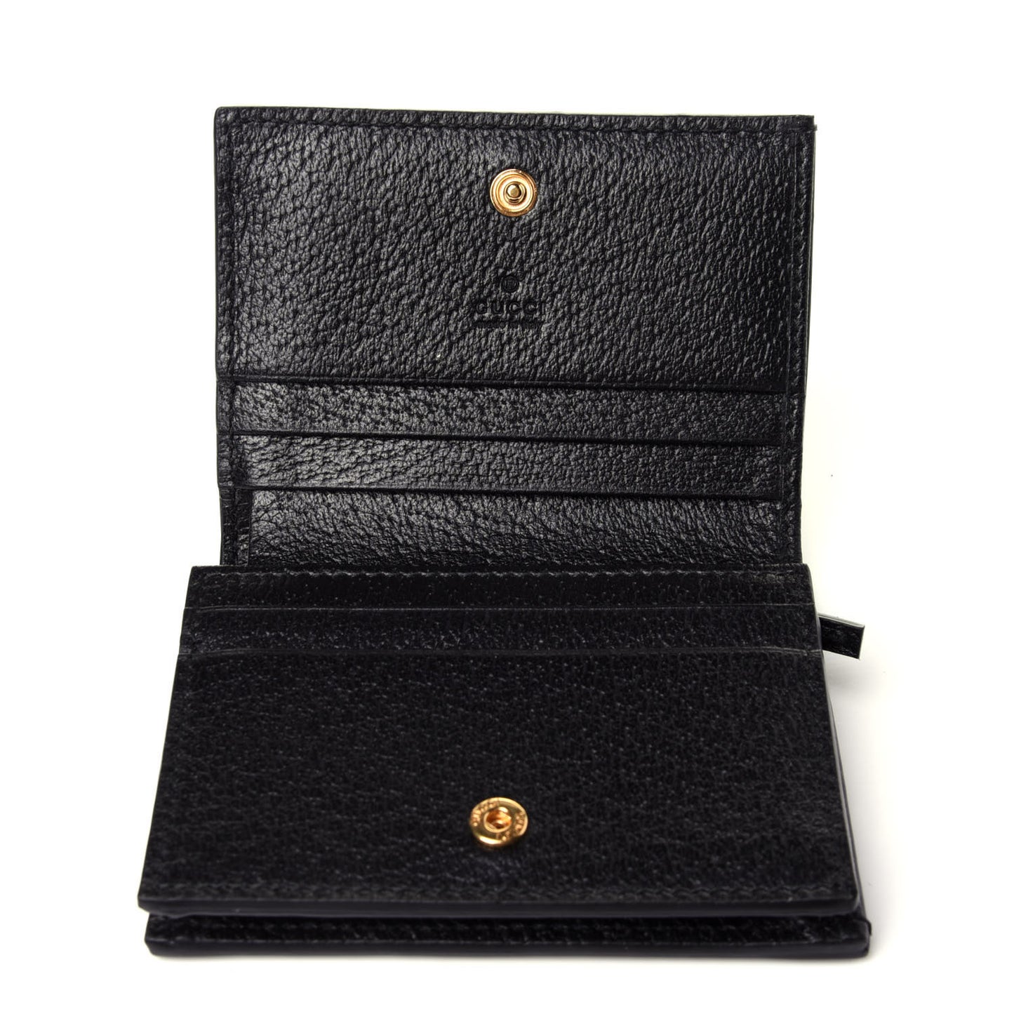 Calfskin Web Ophidia Card Case Black