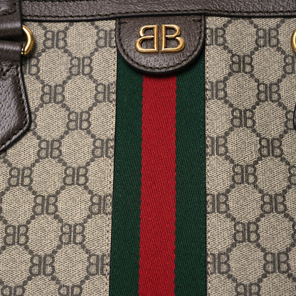 Gucci X BALENCIAGA BB Supreme Monogram Web Medium Ophidia Shopping Tote Beige New Acero 10 of 15