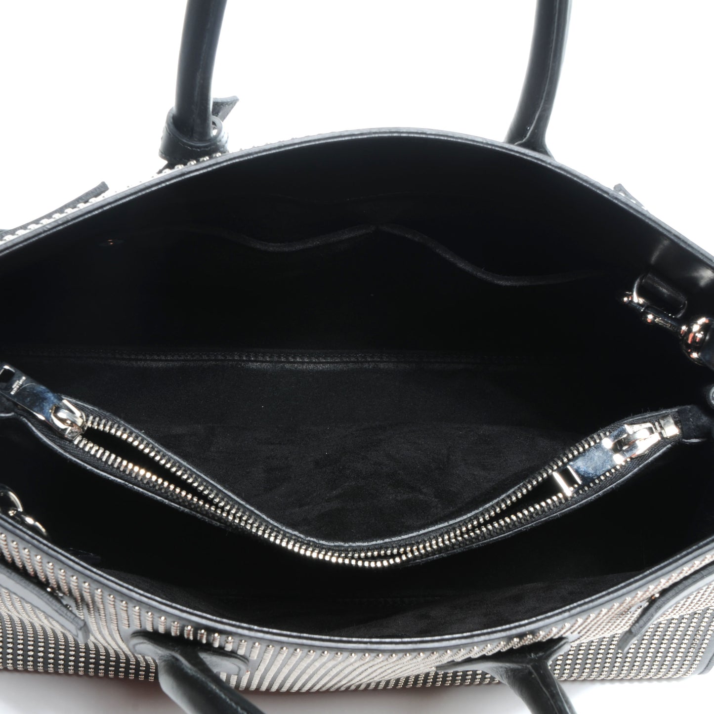 Studded Leather Small Sac de Jour Carryall Black