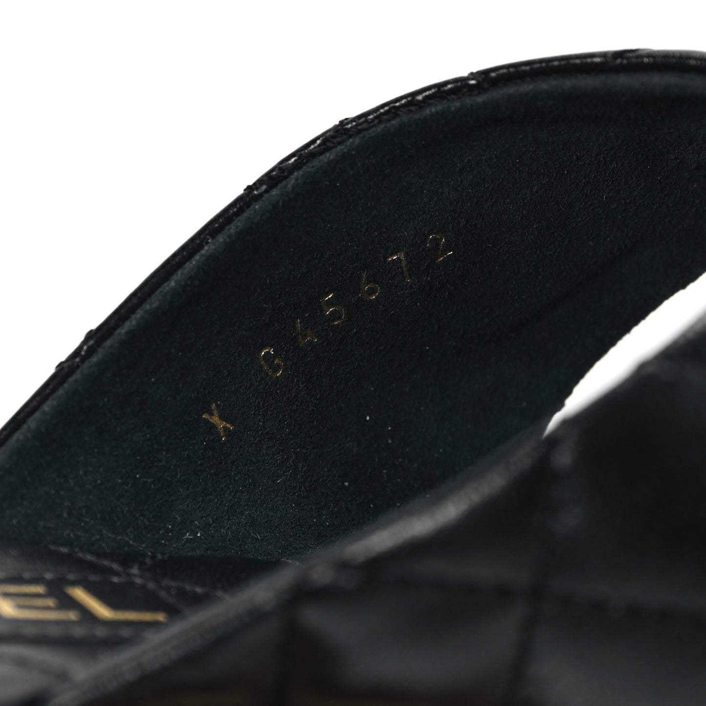 Lambskin Quilted Chain CC Sandals 38 Black