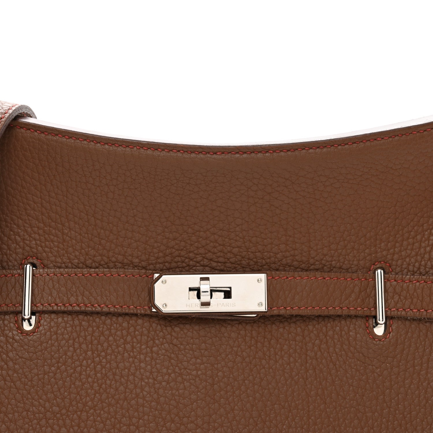 Hermes Taurillon Clemence Jypsiere 28 Marron D'Inde Rouge H 7 of 12