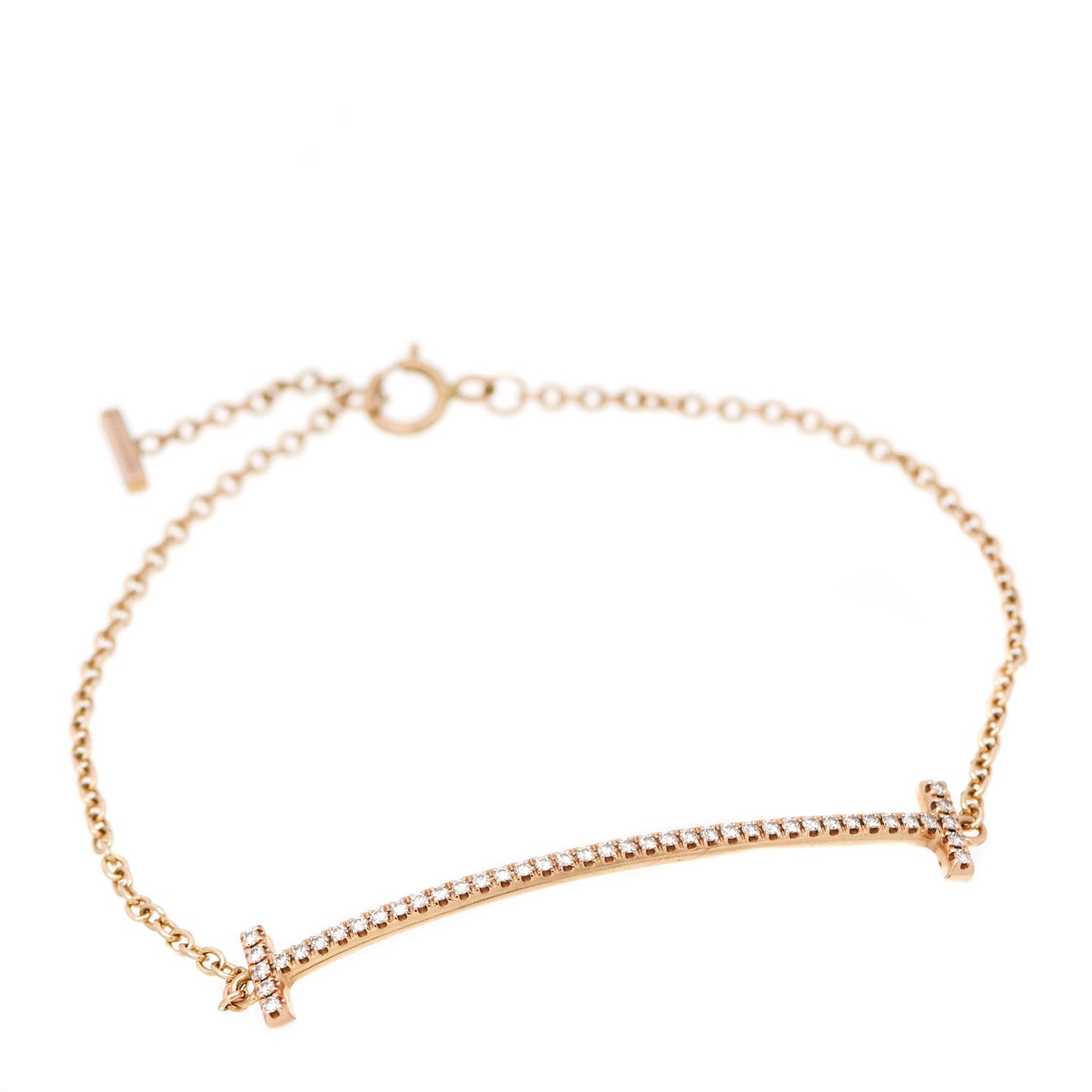 18K Yellow Gold Diamond T Smile Bracelet