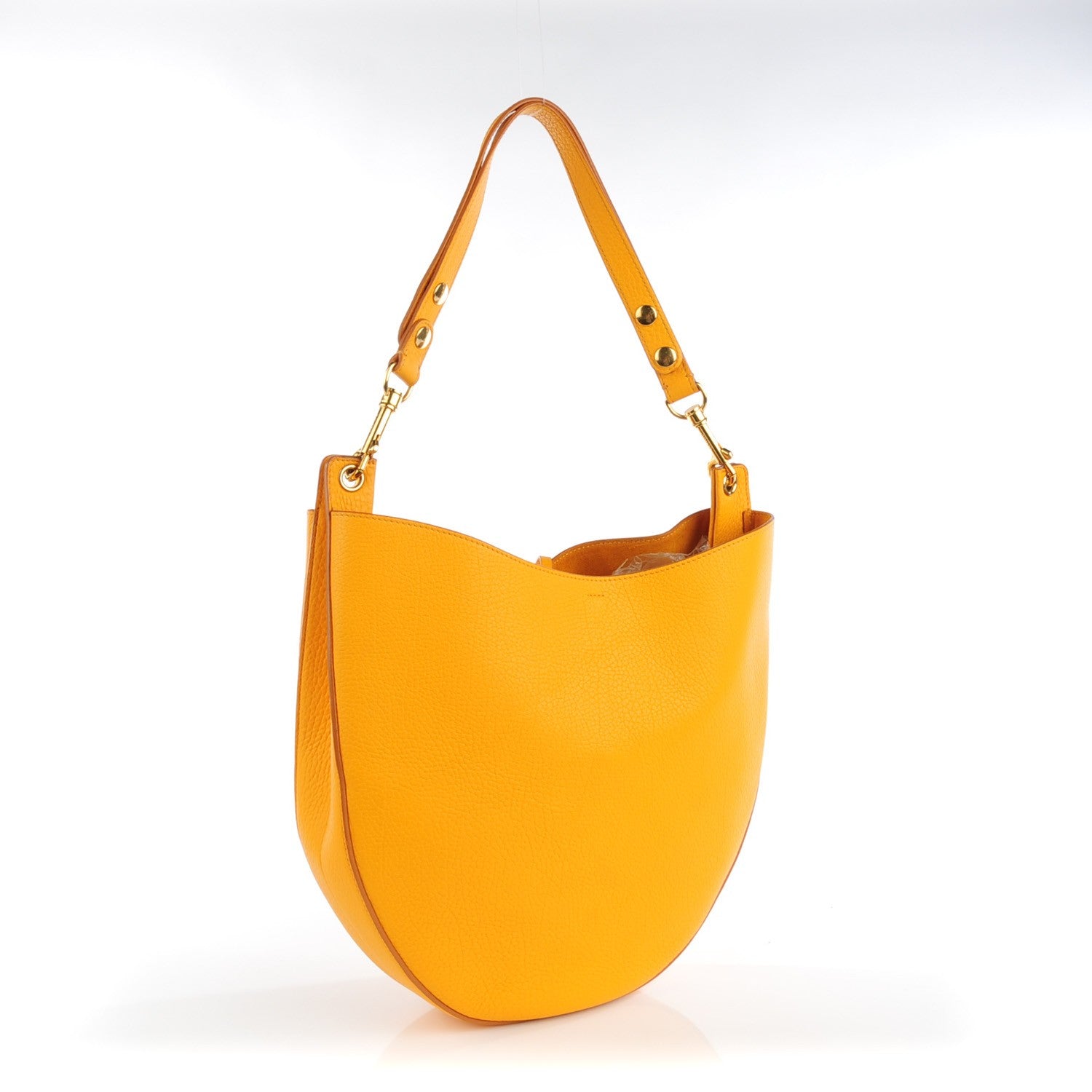 Celine Crisped Calfskin Medium Hobo Saffron 3 of 7