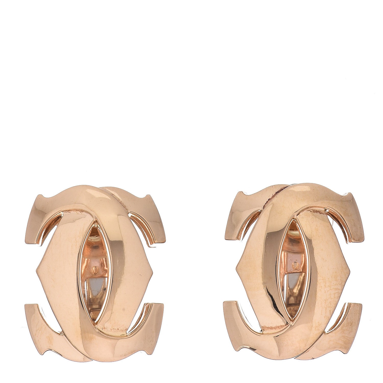 Cartier 18K Yellow Gold Large Double C Logo Clip-On Earrings 1 of 7
