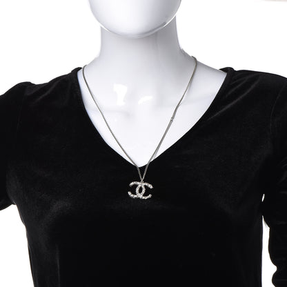 Chanel Crystal CC Necklace Silver 2 of 6