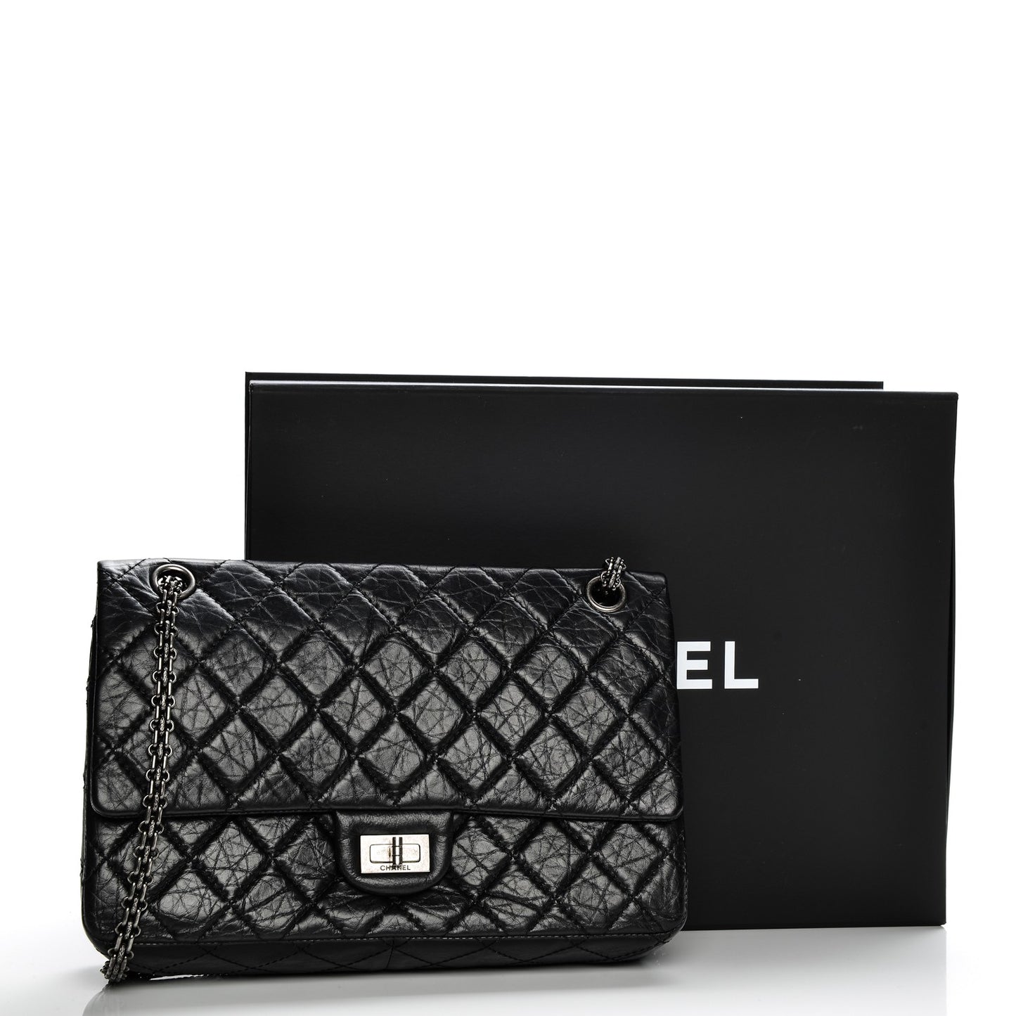Aged Calfskin Quilted 2.55 Reissue 226 Flap Black
