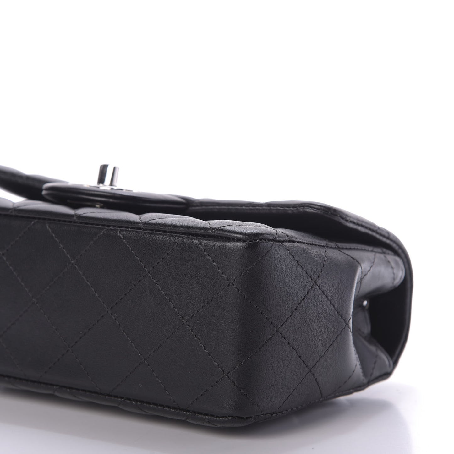 Lambskin Quilted Mini Rectangular Flap Black