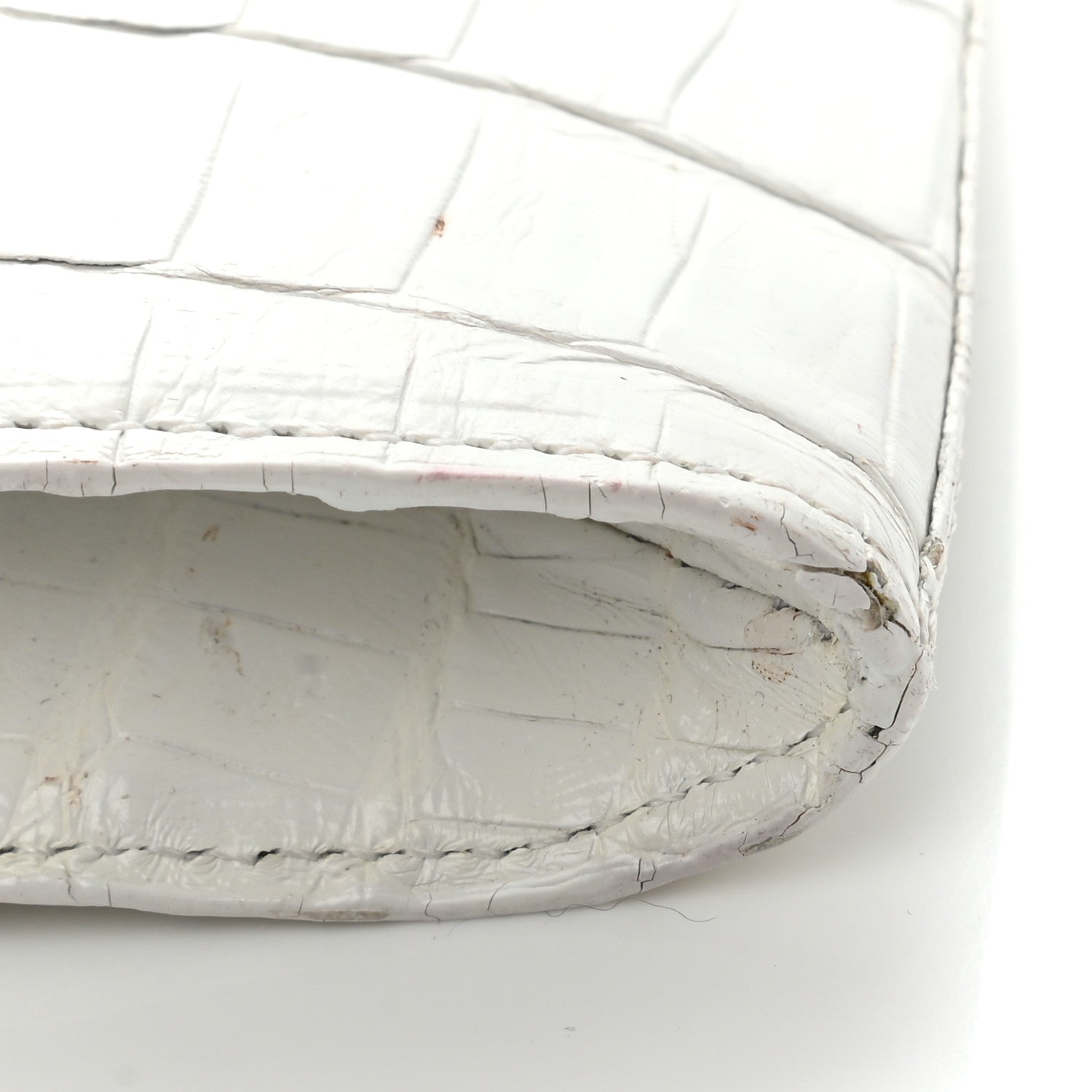 Nancy Gonzalez Crocodile Foldover Clutch White 7 of 13