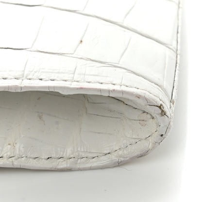 Nancy Gonzalez Crocodile Foldover Clutch White 7 of 13
