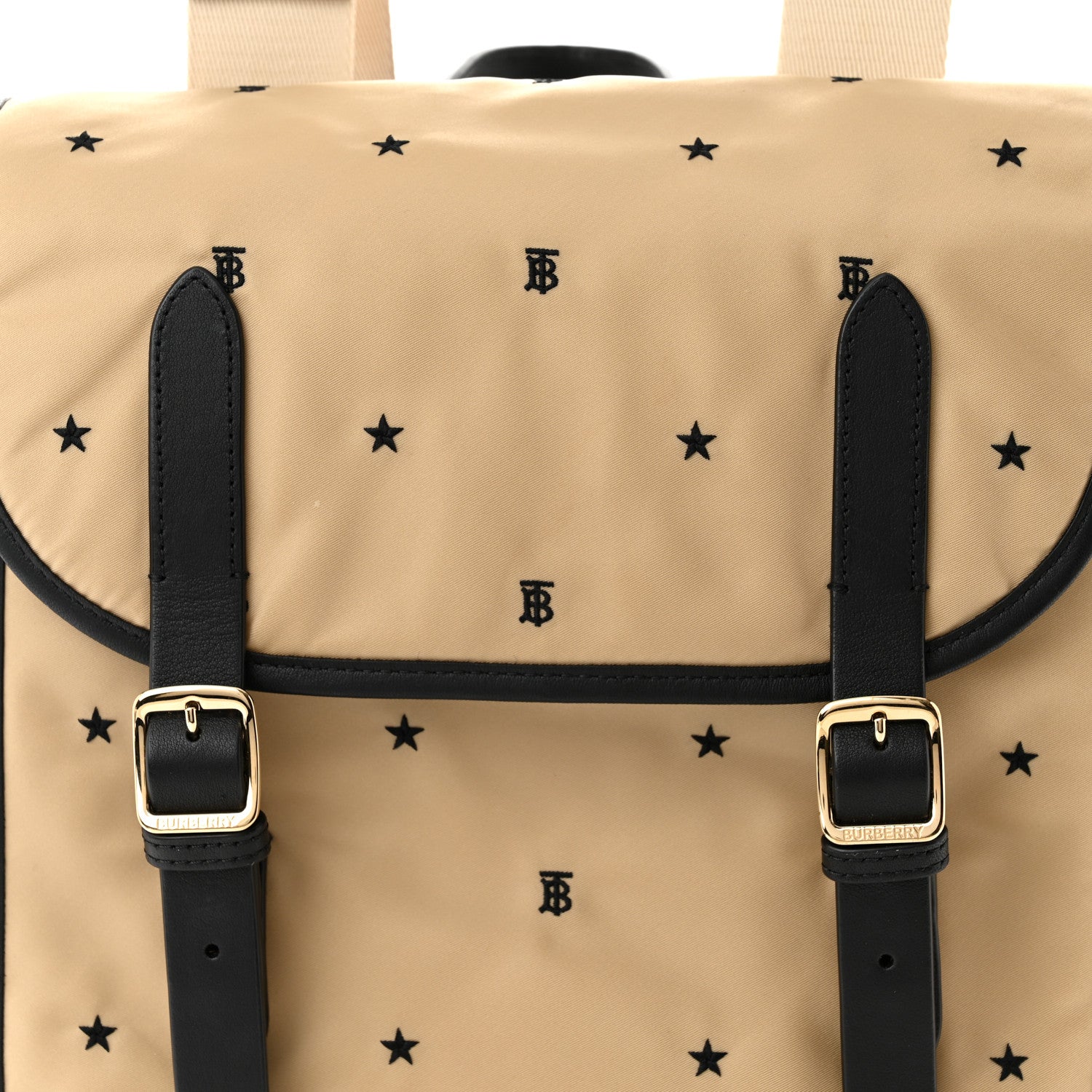 Burberry Econyl TB Logo Star Embroidered Kids Backpack Black Beige 9 of 15