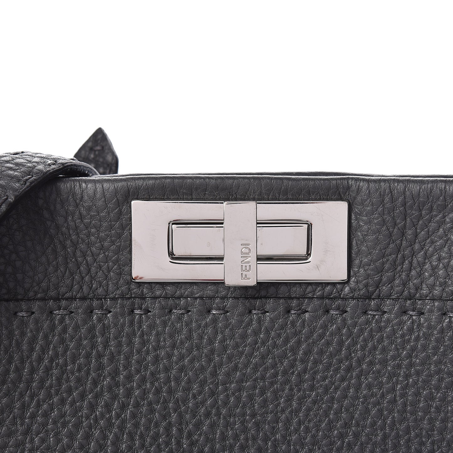 Cuoio Romano Selleria Bi-Color Large Peekaboo Iconic Satchel Asfalto Latte