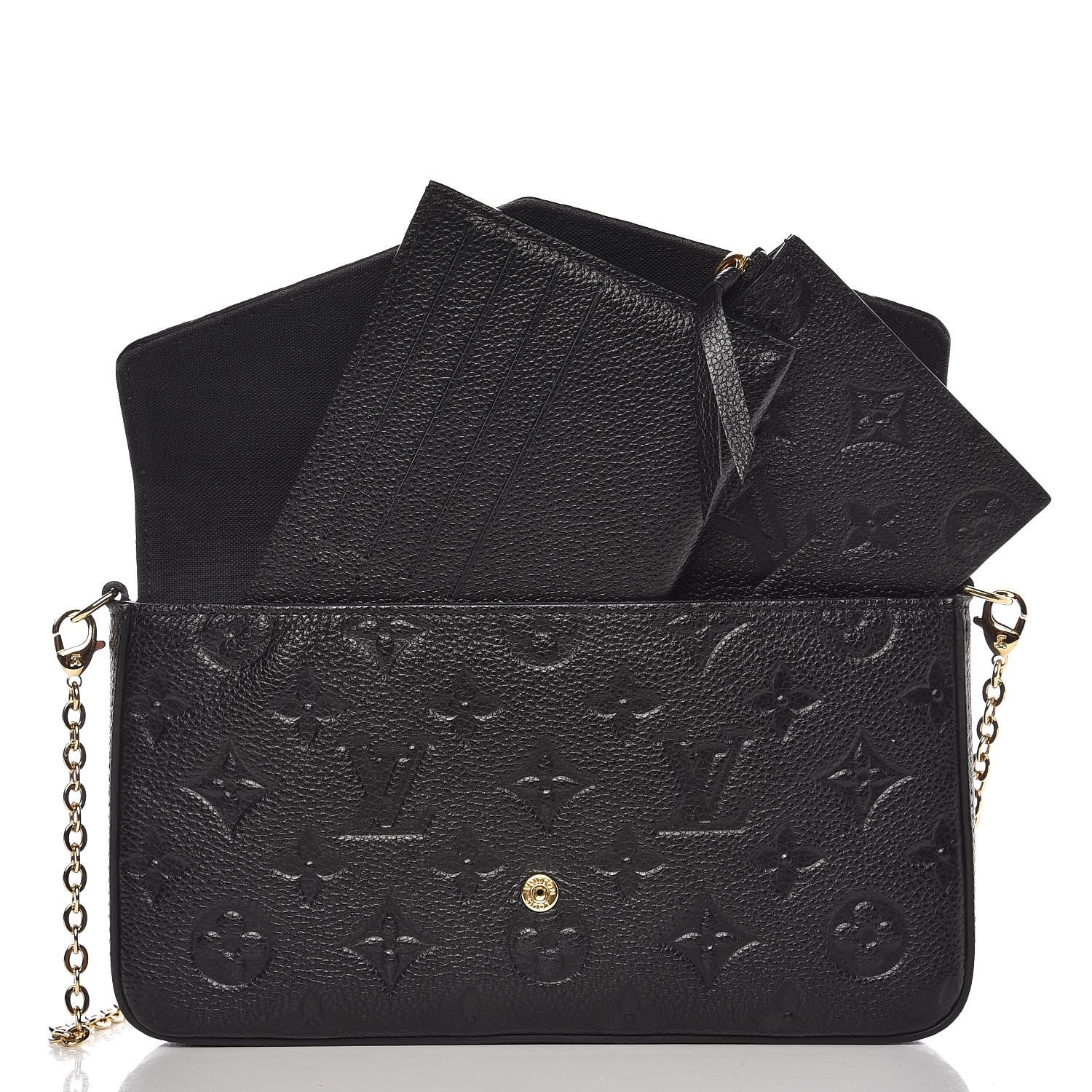Louis Vuitton Empreinte Pochette Felicie Chain Wallet Black 6 of 9