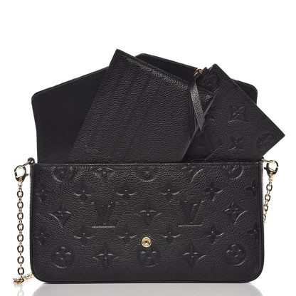 Louis Vuitton Empreinte Pochette Felicie Chain Wallet Black 6 of 9