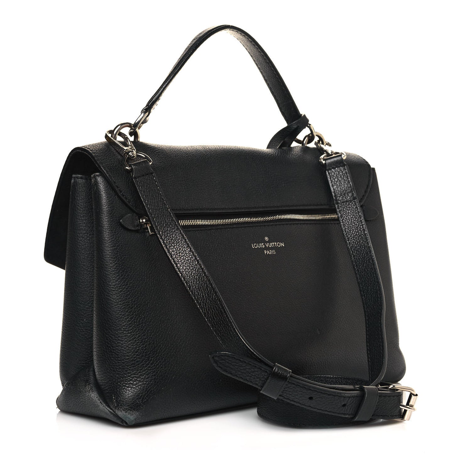 Soft Calfskin My Lockme Top Handle Vanille Black