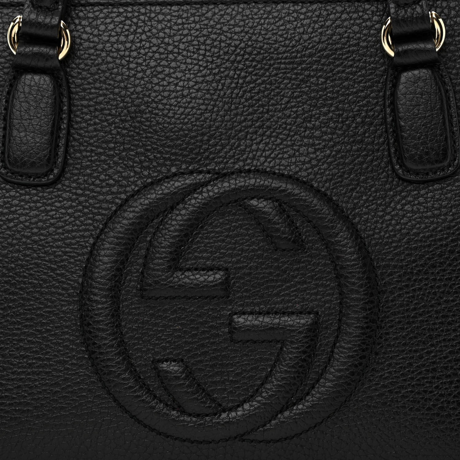 Gucci Pebbled Calfskin Medium Soho Top Handle Satchel Black 8 of 14