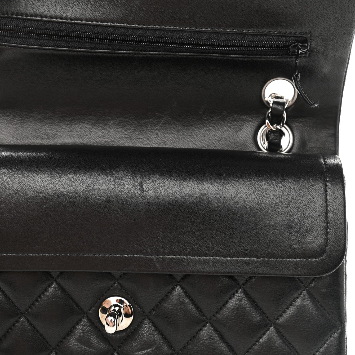 Chanel Lambskin Quilted Small Double Flap Black 11 of 13