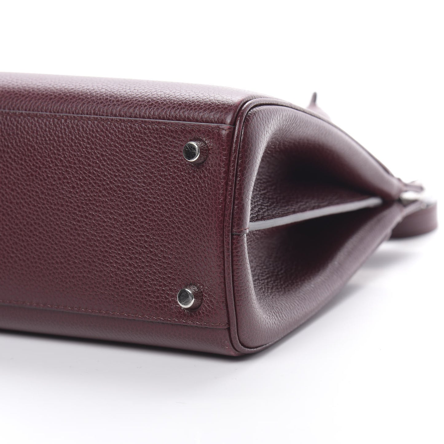 Grainy Calfskin Small Zumi Top Handle Bag Vintage Bordeaux