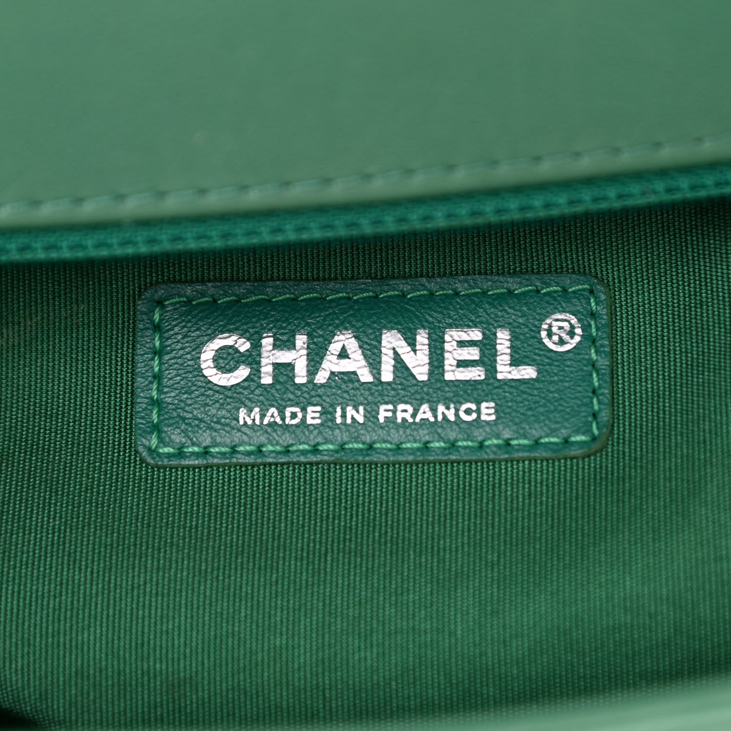 Chanel Calfskin Chevron Quilted New Medium Braided Boy Flap Green 6 of 10