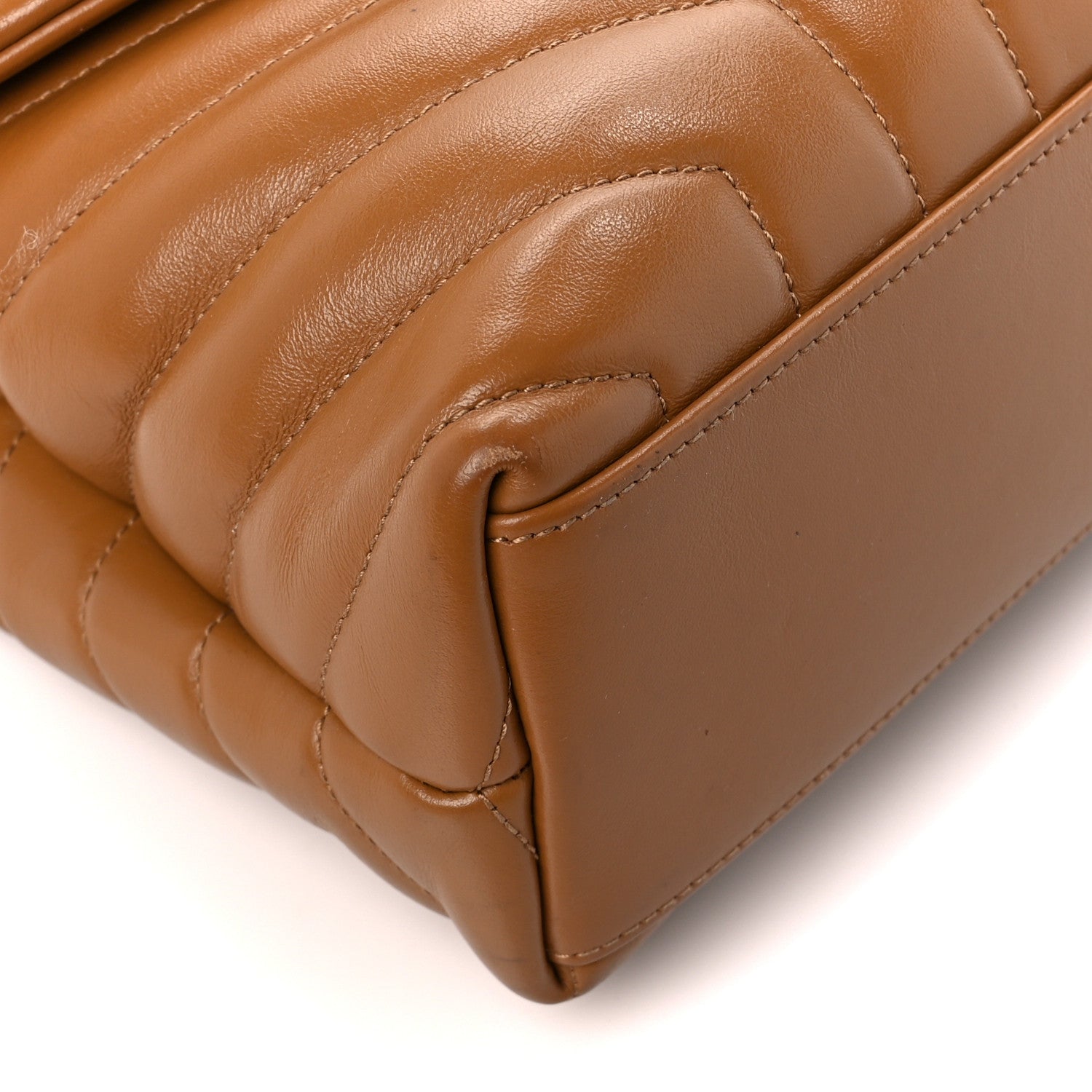 Saint Laurent Calfskin Y Quilted Monogram Small Loulou Chain Satchel Dark Natural 10 of 12