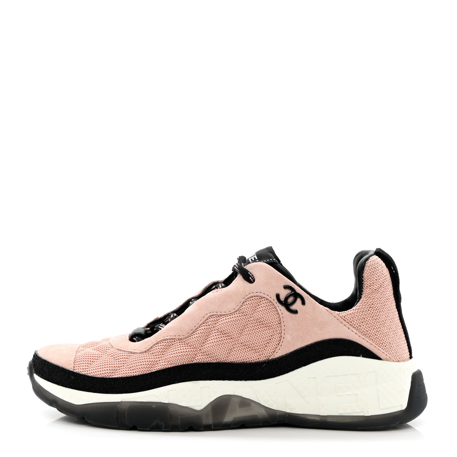 Chanel Mesh Suede Calfskin Quilted Sneakers 37 Pink Beige 1 of 11