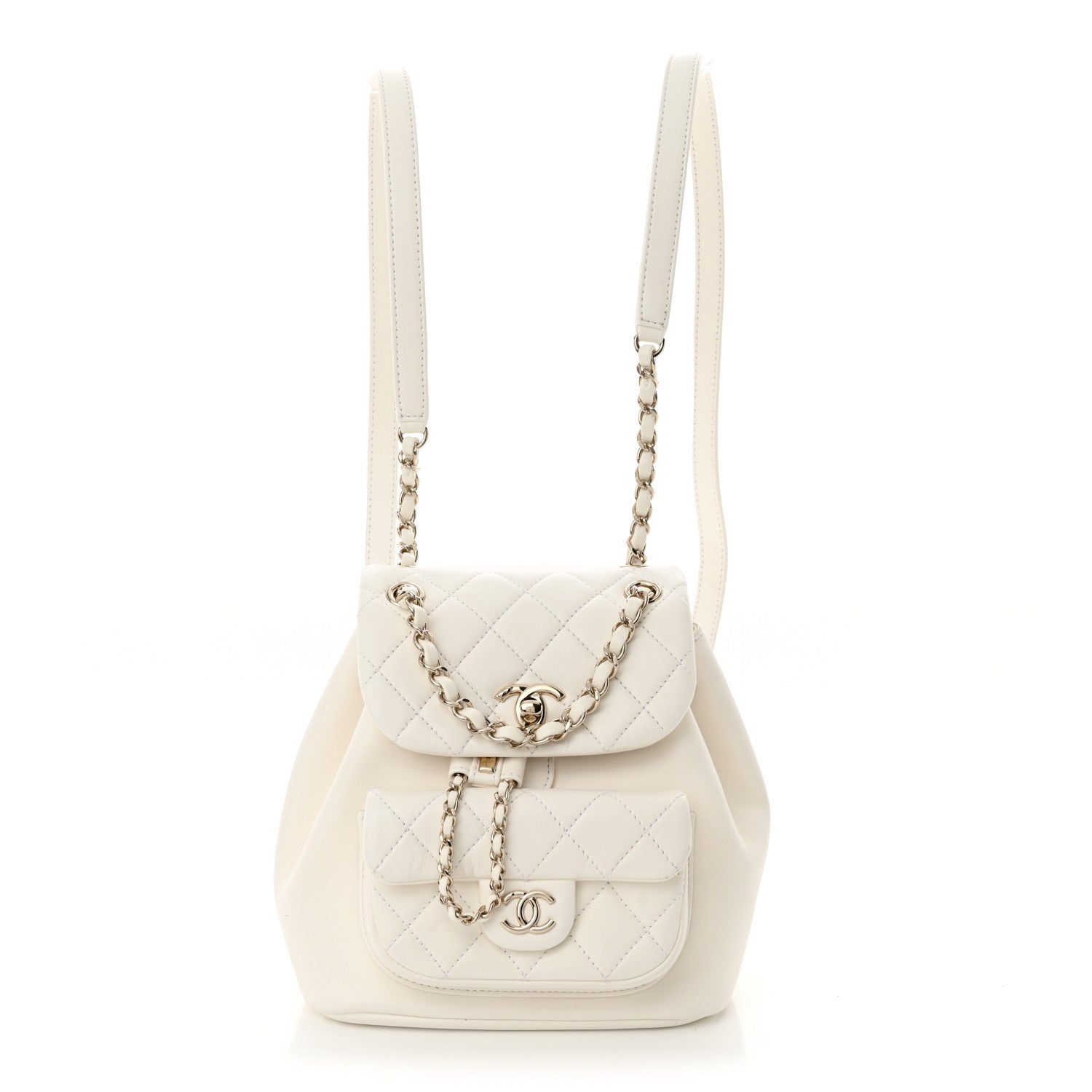 Chanel Lambskin Quilted Small Duma Drawstring Backpack White 1 of 10