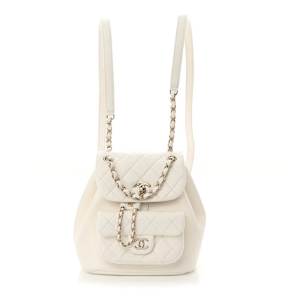 Chanel Lambskin Quilted Small Duma Drawstring Backpack White 1 of 10
