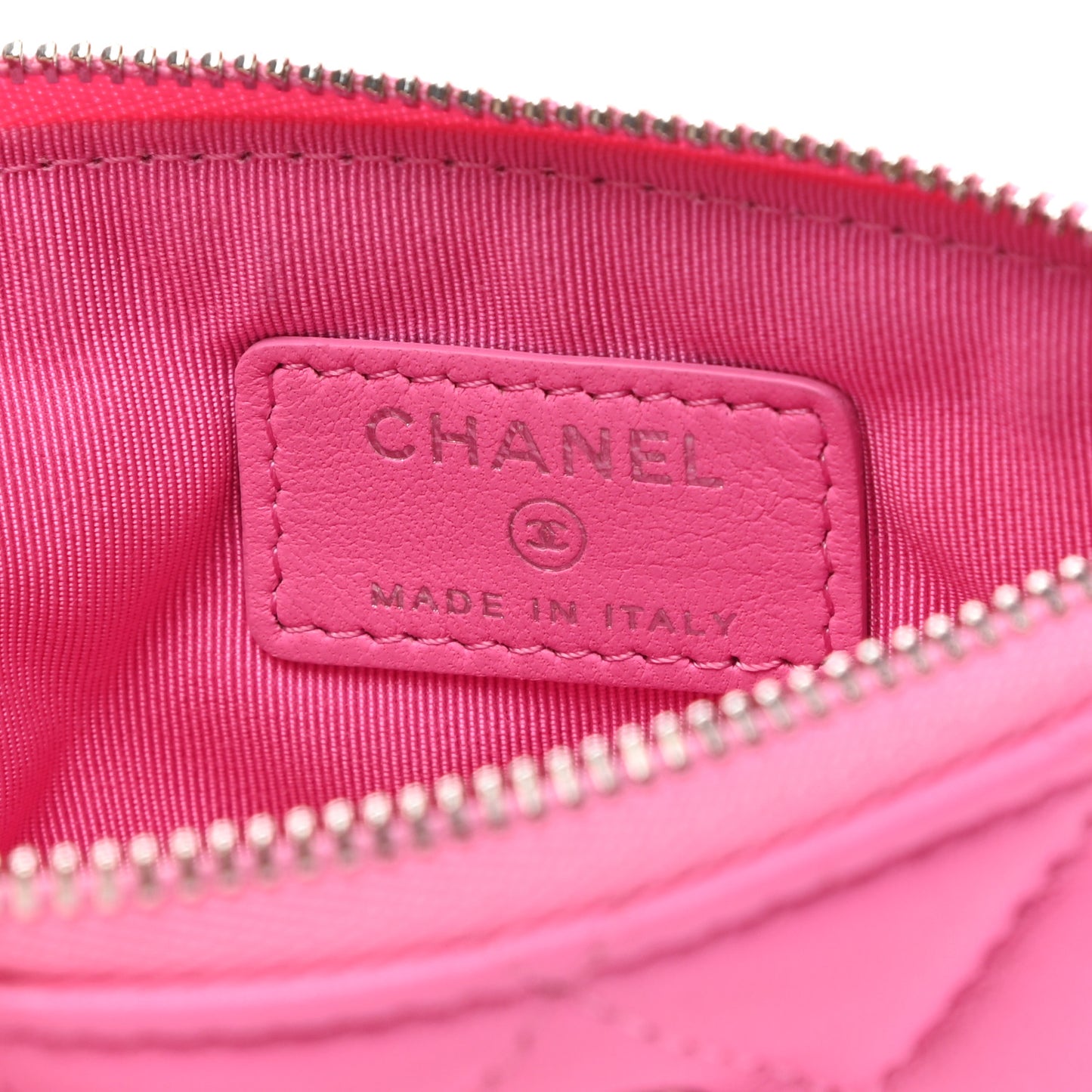 Lambskin Quilted Small Cosmetic Case Pink