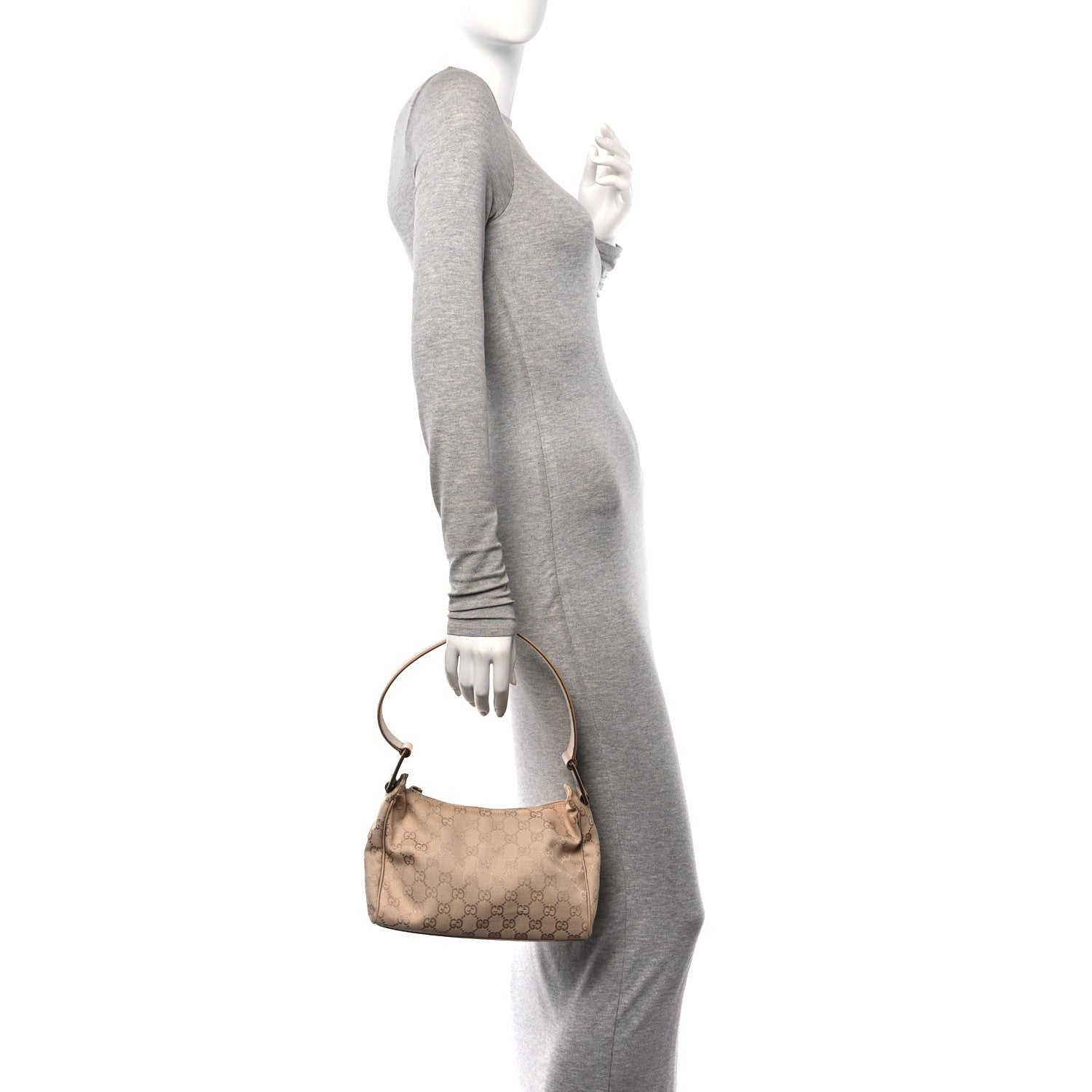 Gucci Monogram GG Signature Shoulder Bag Beige 2 of 11