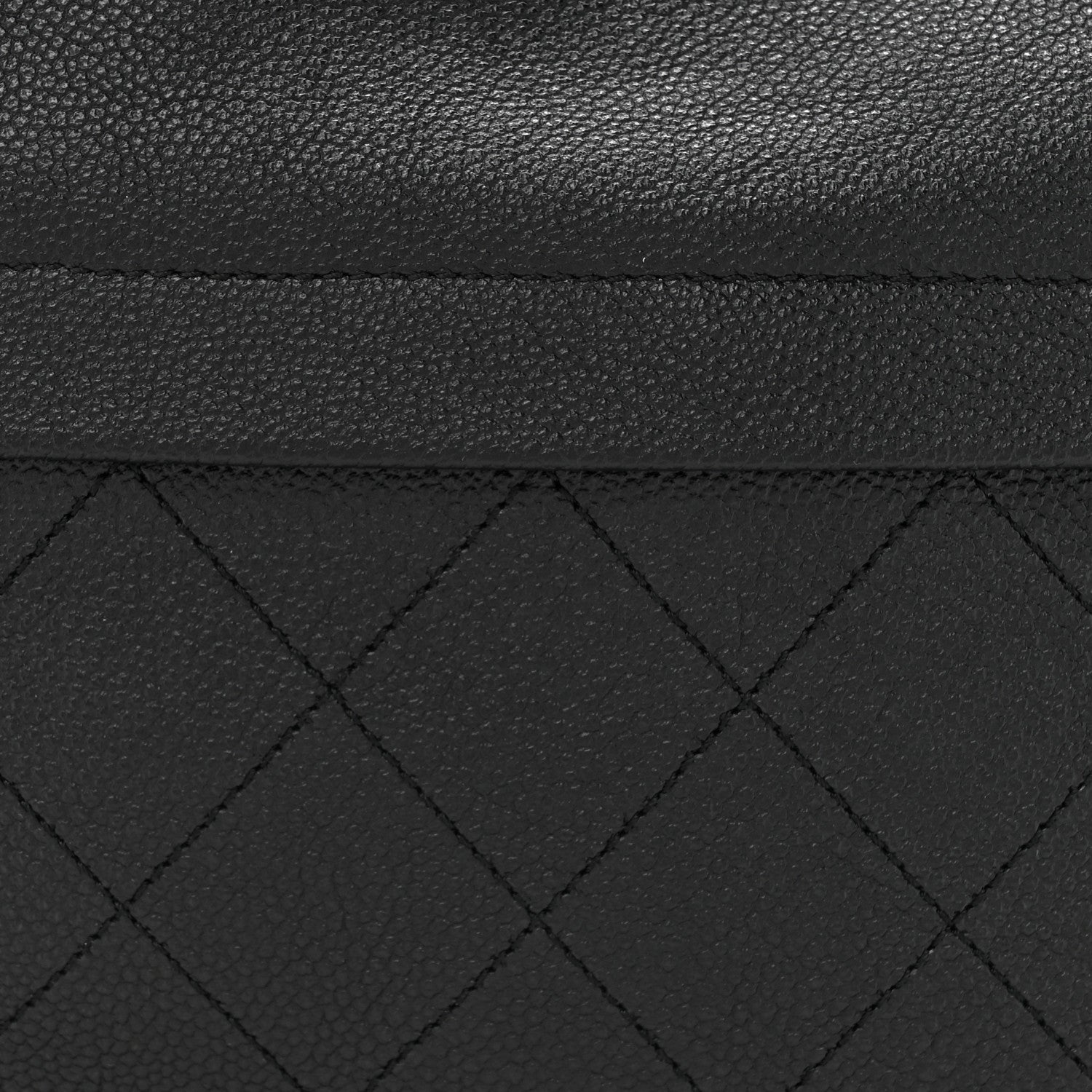 Chanel Crumpled Grained Calfskin Zip and Carry Shopping Tote Black 8 of 11