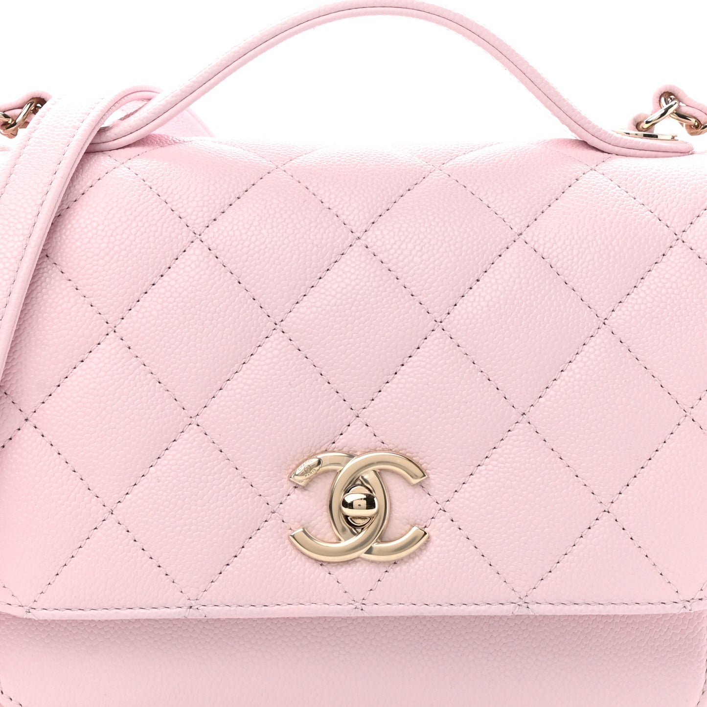 Caviar Quilted Medium Business Affinity Flap Light Pink