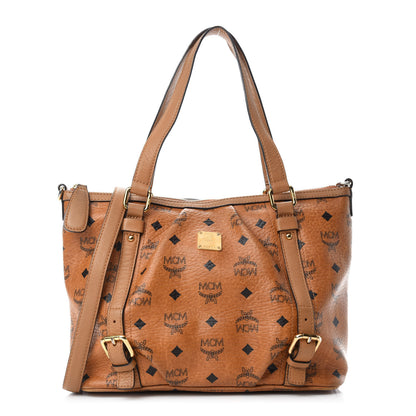 MCM Visetos Medium Essentials Shopper Tote Cognac 1 of 21