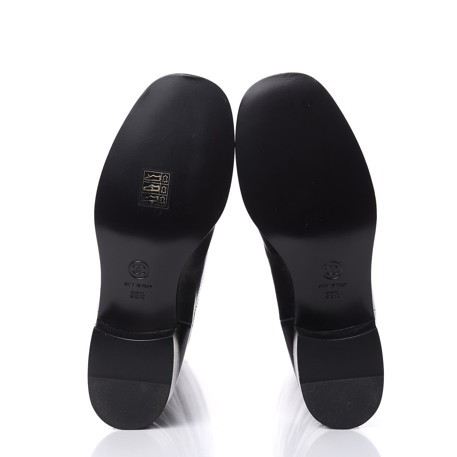 Chanel Glazed Calfskin CC High Boots 38.5 Black 5 of 7