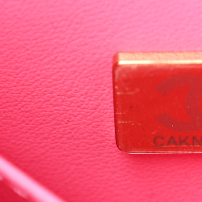 Chanel Caviar Quilted Small Coco Handle Flap Dark Pink 8 of 11