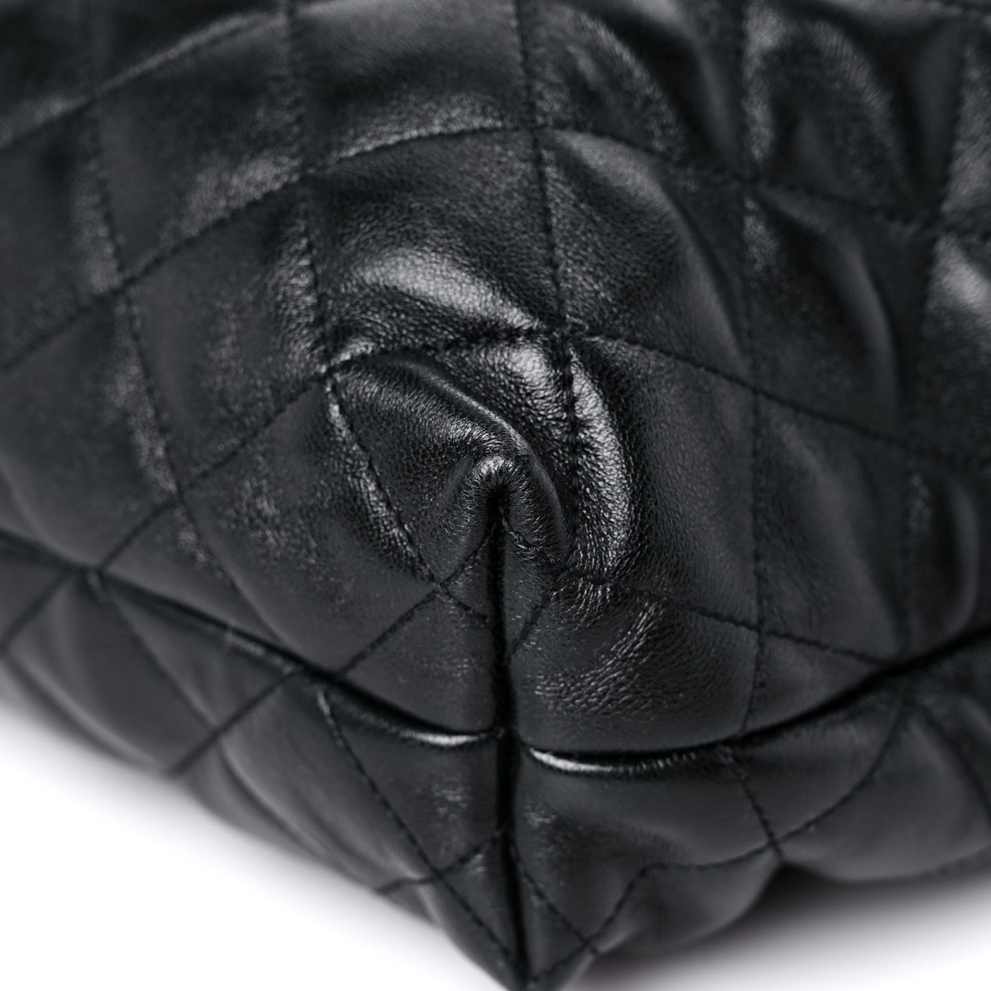 Lambskin Quilted Maxi Icare Shopping Tote Black