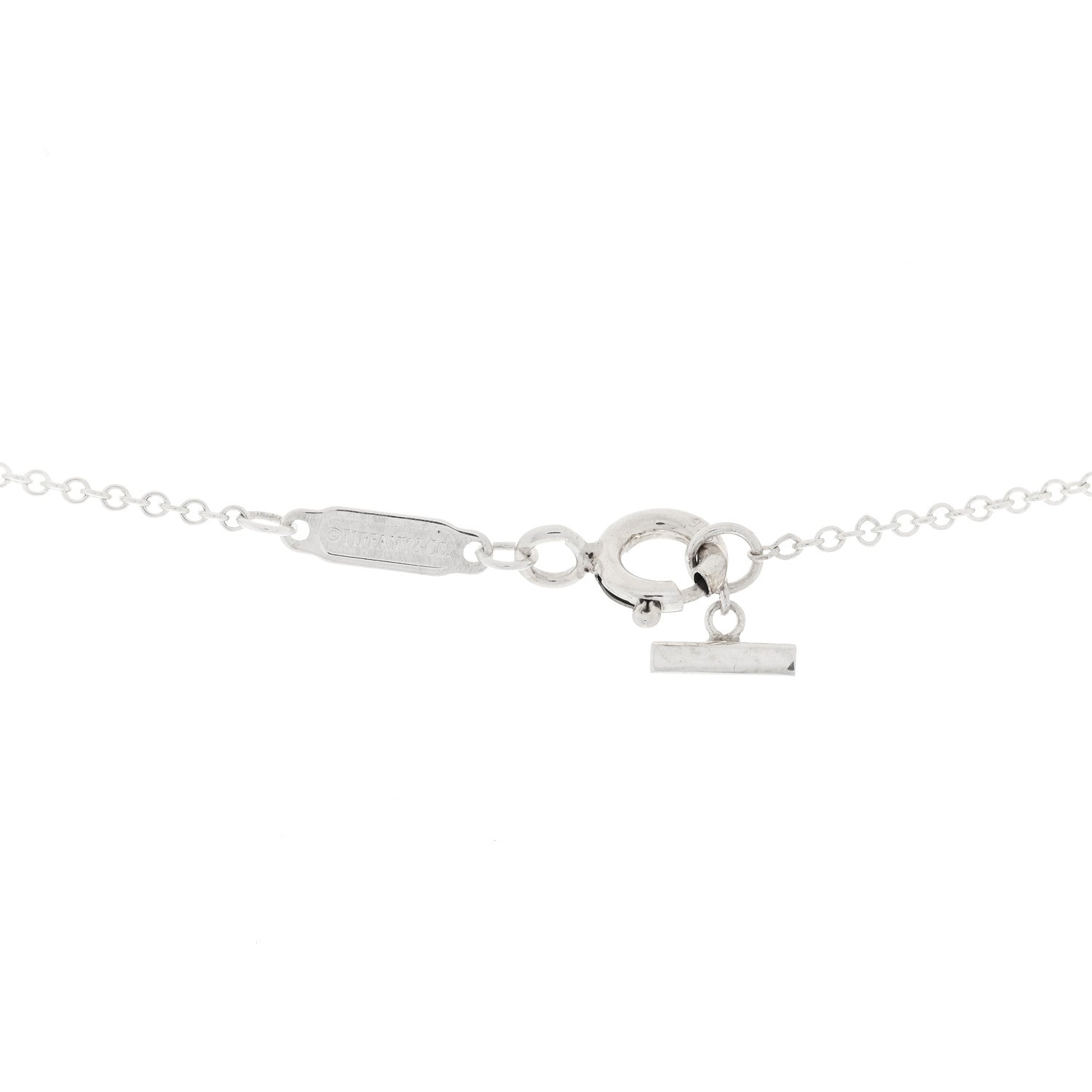 Tiffany Sterling Silver Large T Smile Pendant Necklace 3 of 3