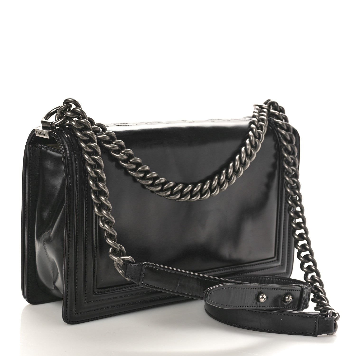 Chanel Glazed Calfskin Medium Boy Flap Black 2 of 14