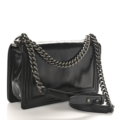 Chanel Glazed Calfskin Medium Boy Flap Black 2 of 14