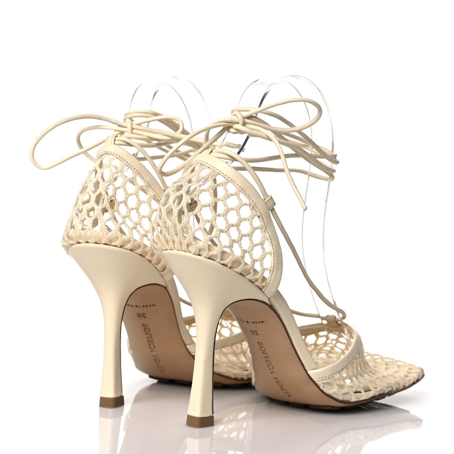 Bottega Veneta Mesh Nappa Stretch Ankle Tie Sandals 38 Toile 4 of 9