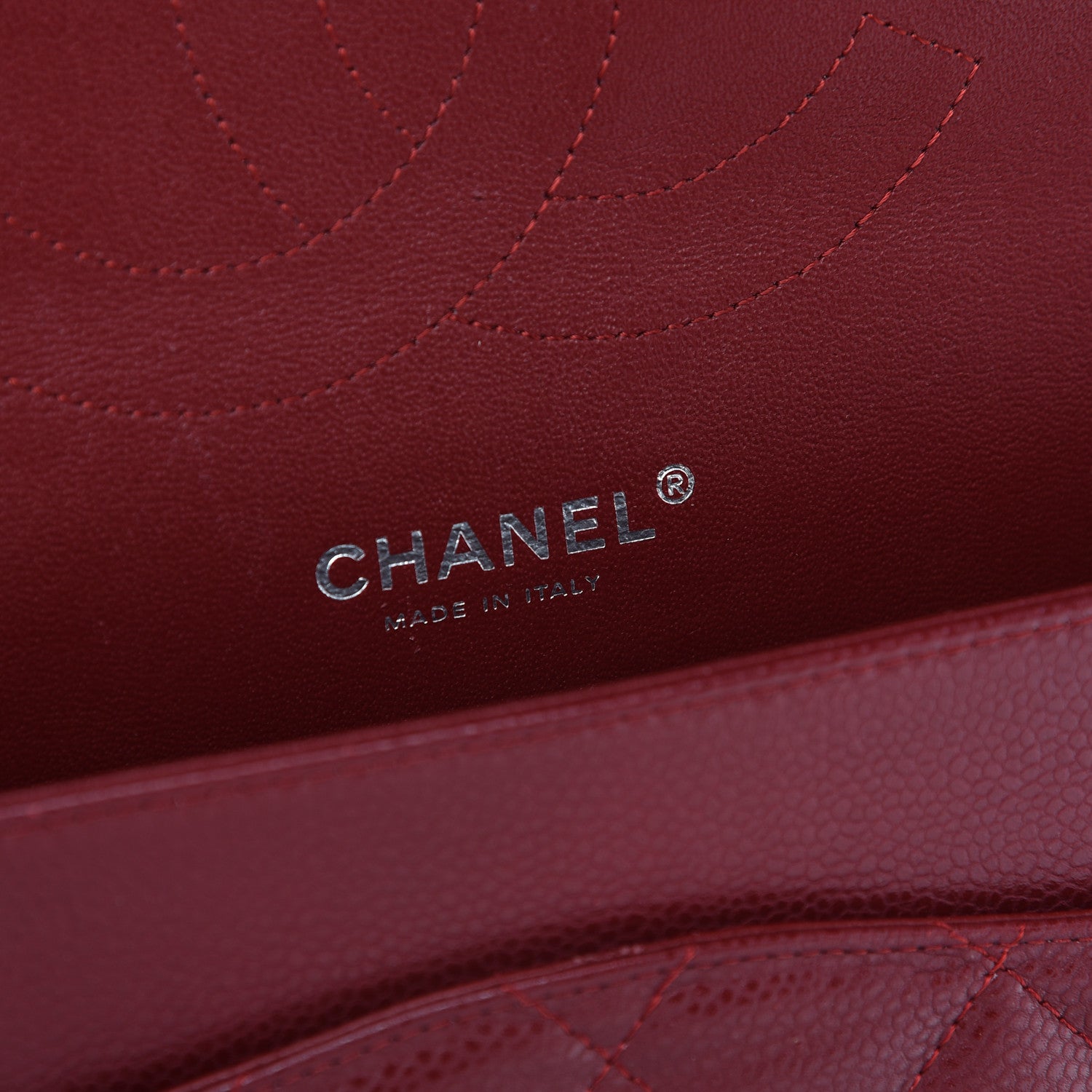 Chanel Caviar Quilted Jumbo Double Flap Dark Red 6 of 11
