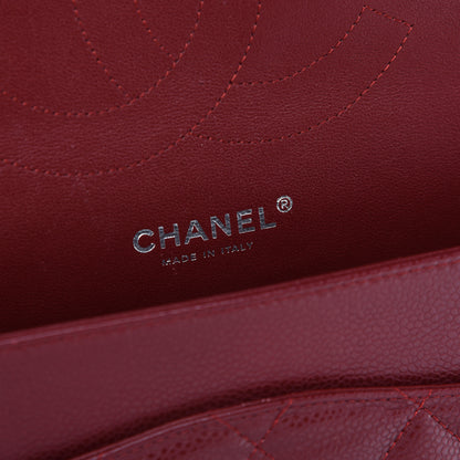 Chanel Caviar Quilted Jumbo Double Flap Dark Red 6 of 11